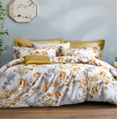 富安娜纯棉四件套-花容月貌