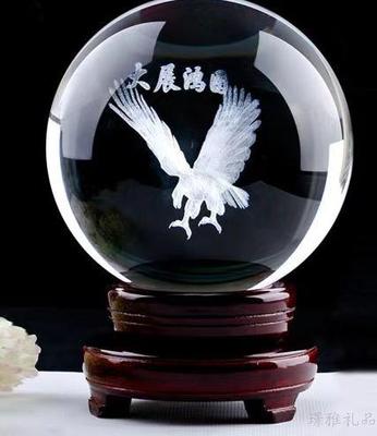 水晶球大鹏展翅摆件