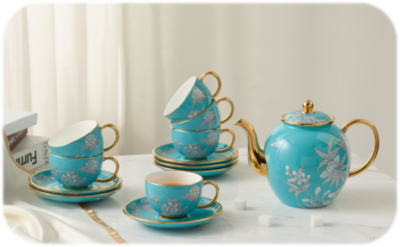 水墨牡丹14头茶咖具（1100ml）