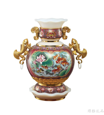 连年有余镀金烧蓝工艺（ 名师作品）