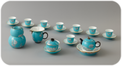 水墨牡丹26头茶具